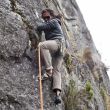 Inicio de la va - Daniel Bagre iniciando un 6c en el Sector Toreadora del Cajas